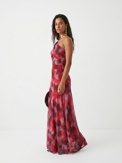 Elegancka, prosta sukienka maxi