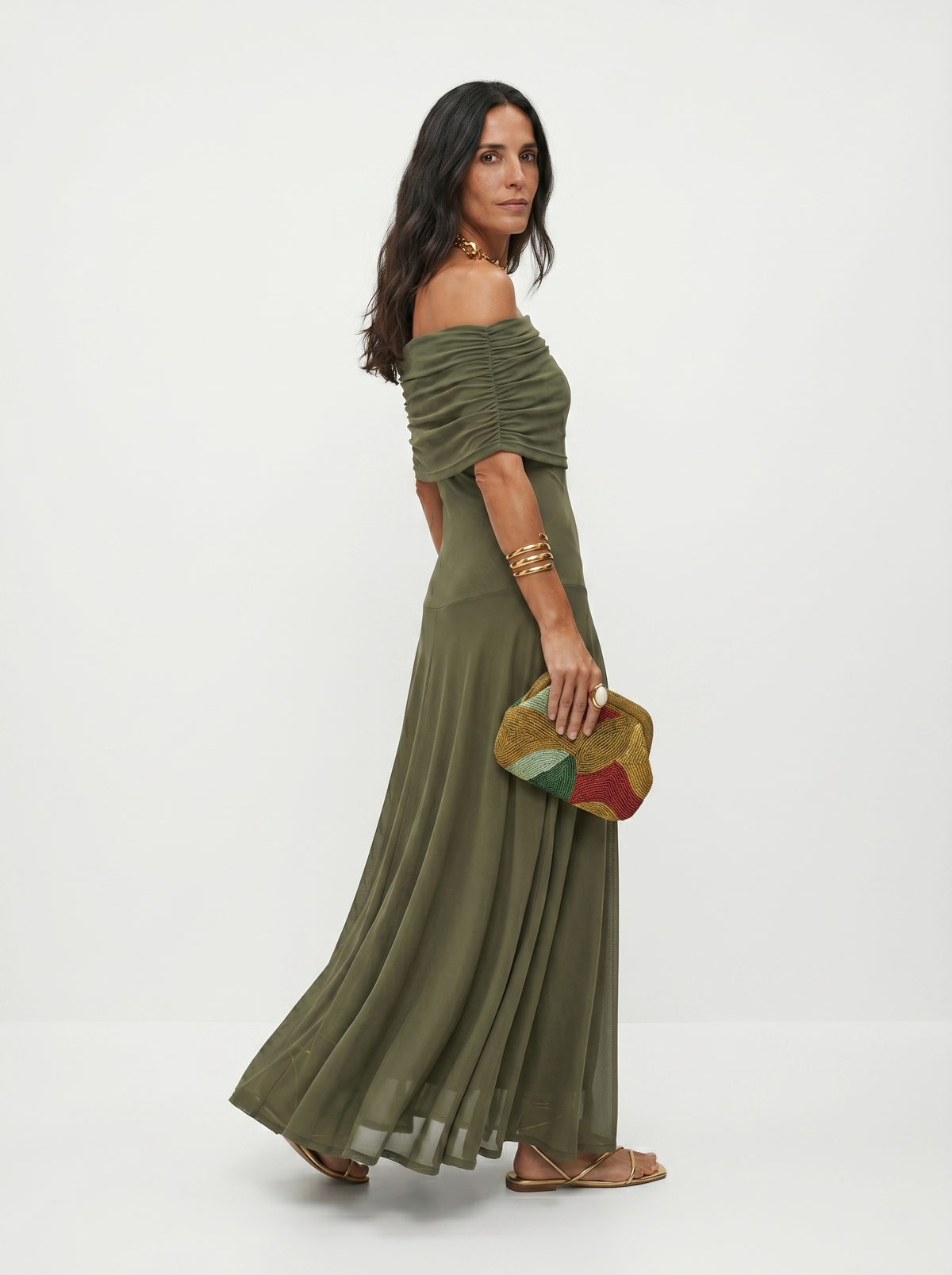 Elegancka, prosta sukienka maxi