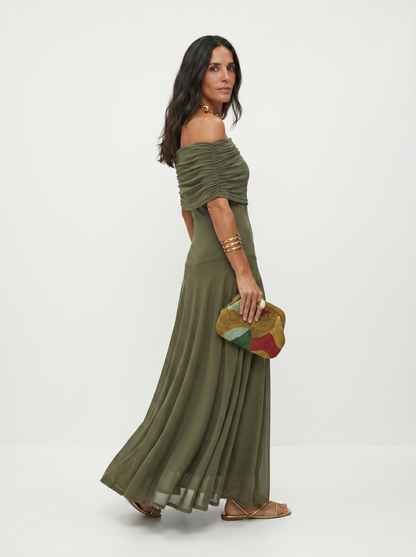Elegancka, prosta sukienka maxi