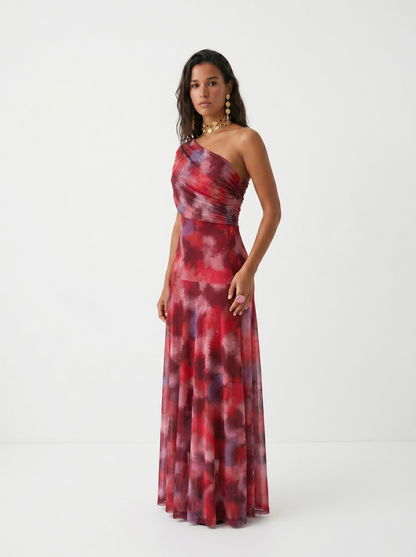 Elegancka, prosta sukienka maxi