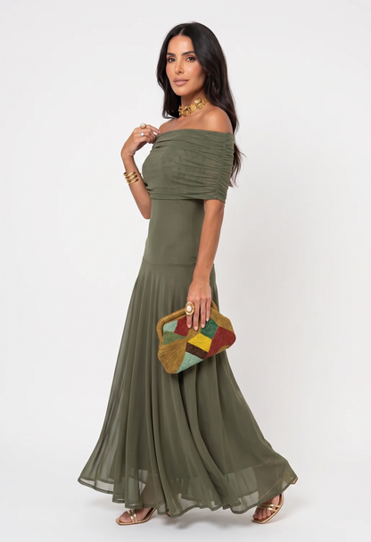 Elegancka, prosta sukienka maxi