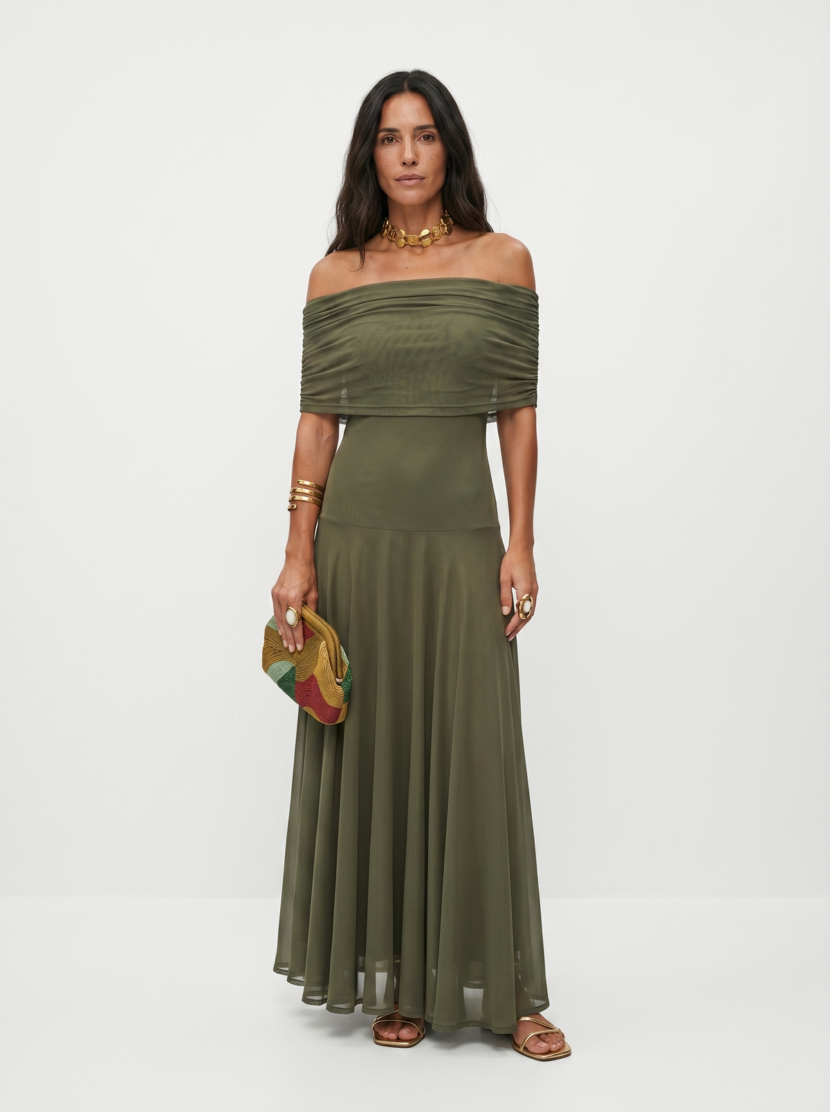 Elegancka, prosta sukienka maxi