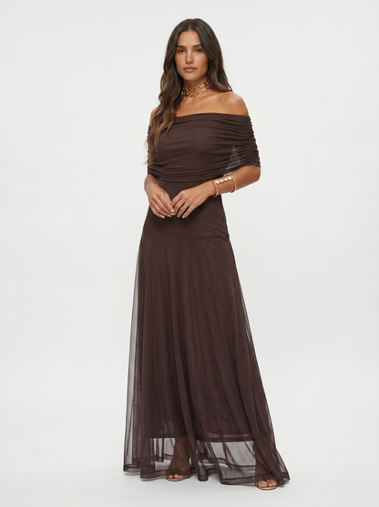 Elegancka, prosta sukienka maxi
