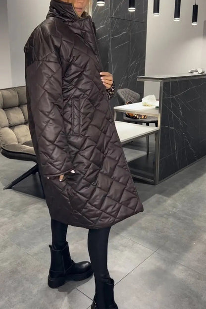 Dwustronny pikowany płaszcz